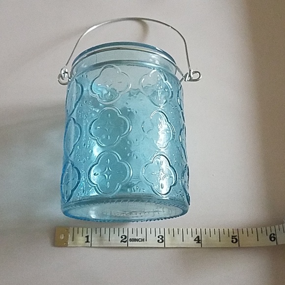 Hobby Lobby Accents Nwt Beautiful Glass Blue Candle Holder Poshmark